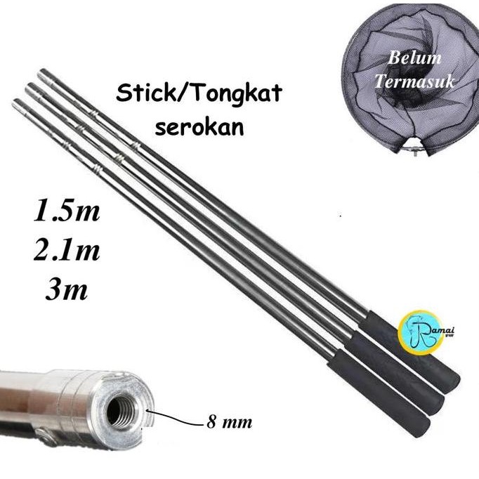 TANGGOK SEROKAN JALA IKAN JARING LIPAT TELESCOPIC ALUMINIUM SEROKAN