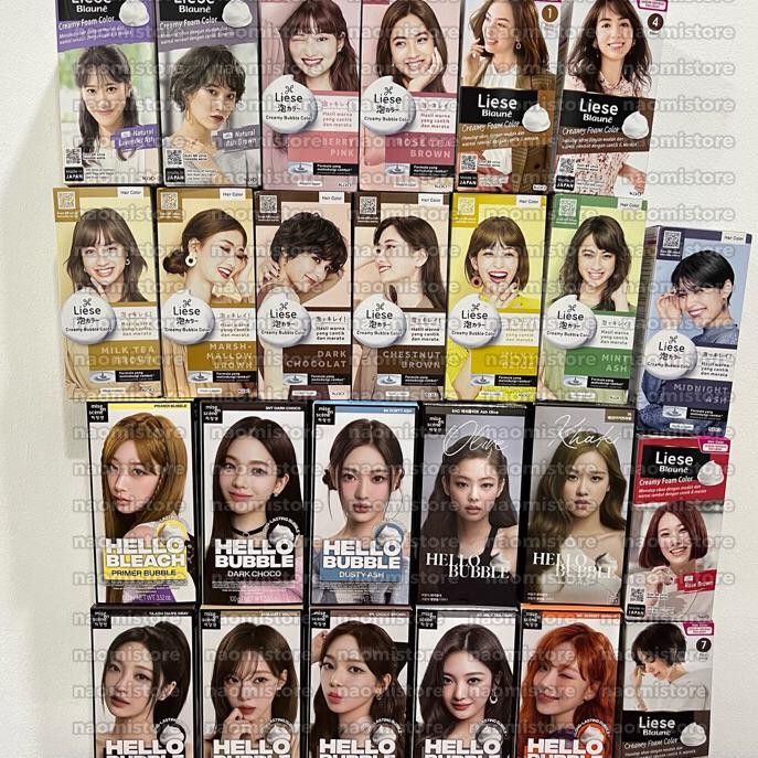 Mise En Scene Hello Bubble Liese Bubble Hair Color Foam Blaune Shampoo Cat Rambut Uban Milk Tea Brow