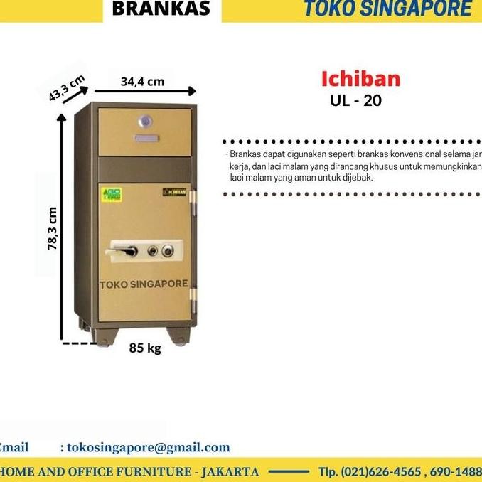 Brankas Drop Safe Celengan Ichiban UL-20 ; Cocok untuk hotel, restoran, rumah ibadah, pom bensin, mi
