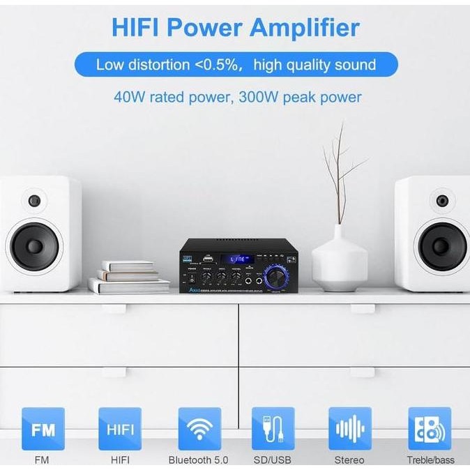 Kerndy Ak-45 12Volt Compact Size Audio Power Amplifier Portable