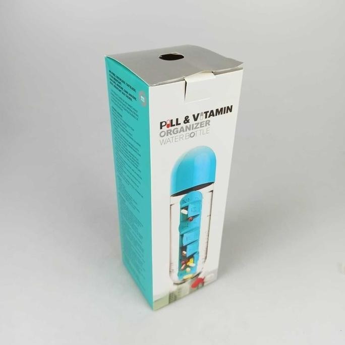 Cod Bottles Botol Air Minum Plastik Dengan Slot Tempat Obat Vitamin Unik Aesthetic Untuk Anak Dewasa