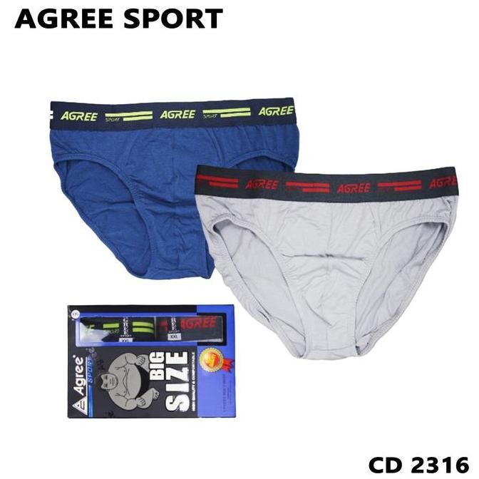 Promo CD AGREE 2316 isi 2pc Celana Dalam Pria Dewasa Jumbo Big Size Bahan Katun Boxer Cowok COD
