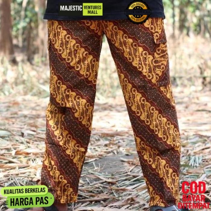 Diskon Celana Batik Betawi Boim Panjang Hitam Putih - Celana Batik Panjang Pria Wanita Promo