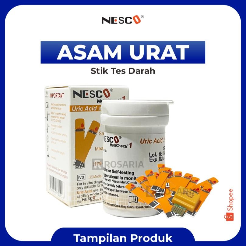 Strip Asam Urat Nesco Stik Gcu Uric Acid Tes Gula Darah Stok