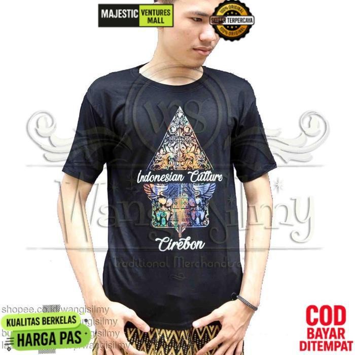 Diskon Kaos Batik Gunungan Wayang Cirebon, Kaos Cirebon, Kaos Oleh2 Cirebon Diskon