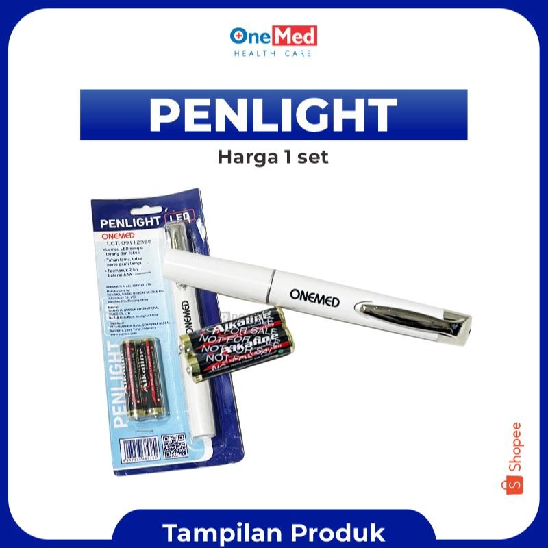 Penlight Led Onemed Pena Senter Lampu Sinar Cahaya Putih Ready