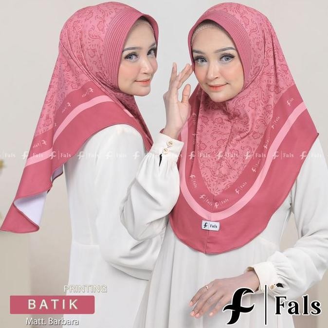 Promo Hijab Instan Motif Batik Sublim Printing SIze L Bahan Jersey By Fals Muslim Kerudung Wanita Pa