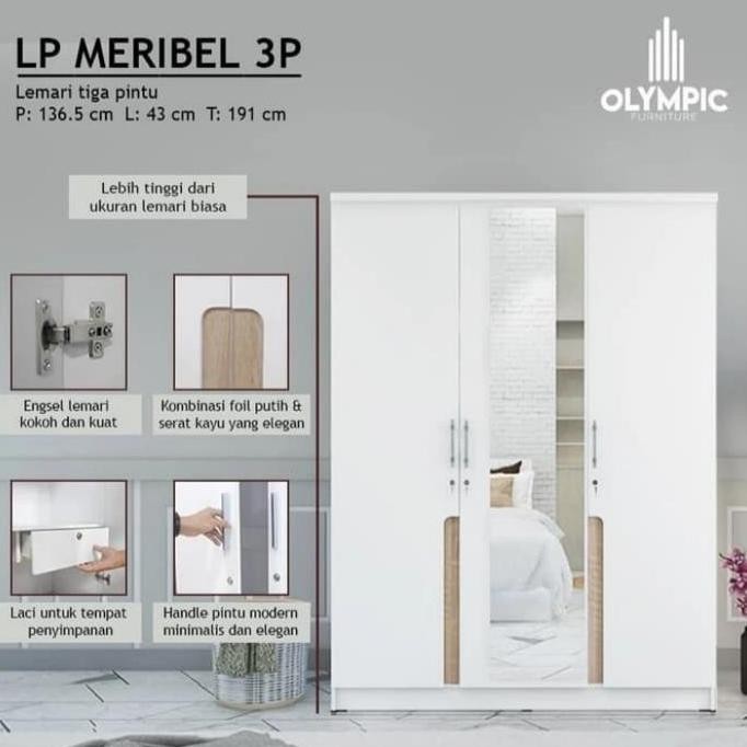 Lemari 3 pintu Olympic Meribel - Bandung area only