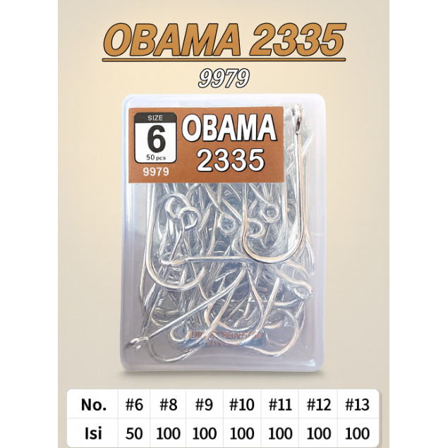 100Pcs Mata Kail Pancing Obama 2335 Stainless Tahan Karat