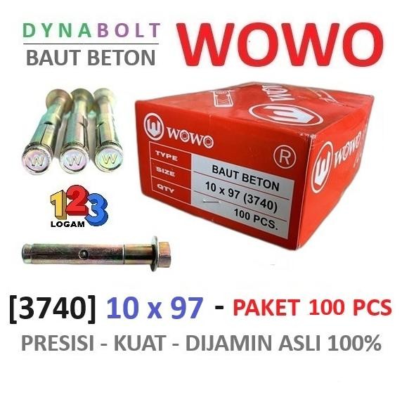 100 Pcs DYNABOLT 10 x 97 3740 Wowo Baut Beton Panjang 10 cm