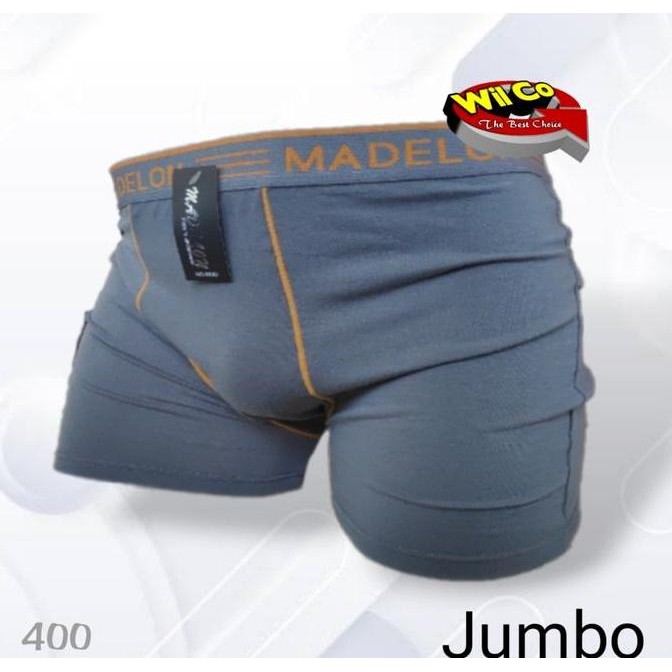 K400 (3 pcs) Madelon Celana Dalam Boxer Pria Jumbo, Cd Cowok Jumbo Boxer