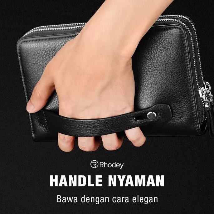 Tas Tangan Handbag Clutch Bag Dompet Panjang Pria Kulit Sintetis PU Model Vintage - Rhodey GS