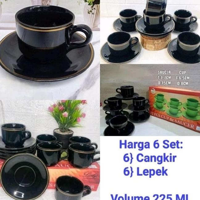 Cangkir Kopi Cangkir Teh Keramik 1 Dus Isi 6 Set 6 Cangkir 6 Tatakan