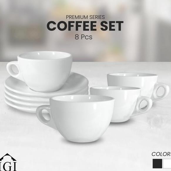 Melamin Coffee Set Minuman Cangkir Kopi C01 Hitam