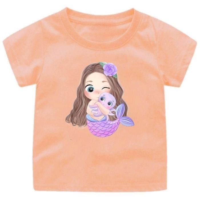 Baju Kaos Anak Cewek Motif Mermaid Baby Putri Duyung Lucu
