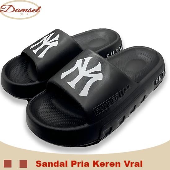 Sandal Pria Karet Empuk Unisex Sendal Slop Pria Kekinian Terbaru Sandal Selop Pria Tahan Air Murah