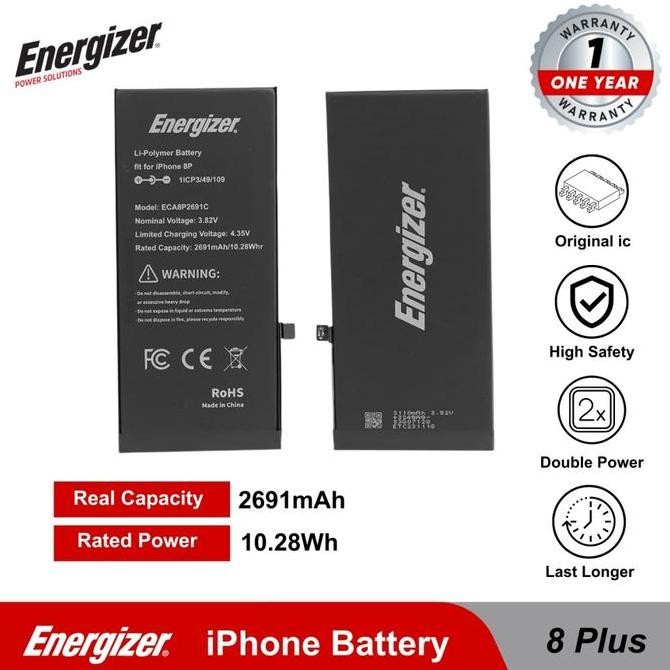 Batre Baterai Battery Energizer - Iphone 8 / 8 Plus Original