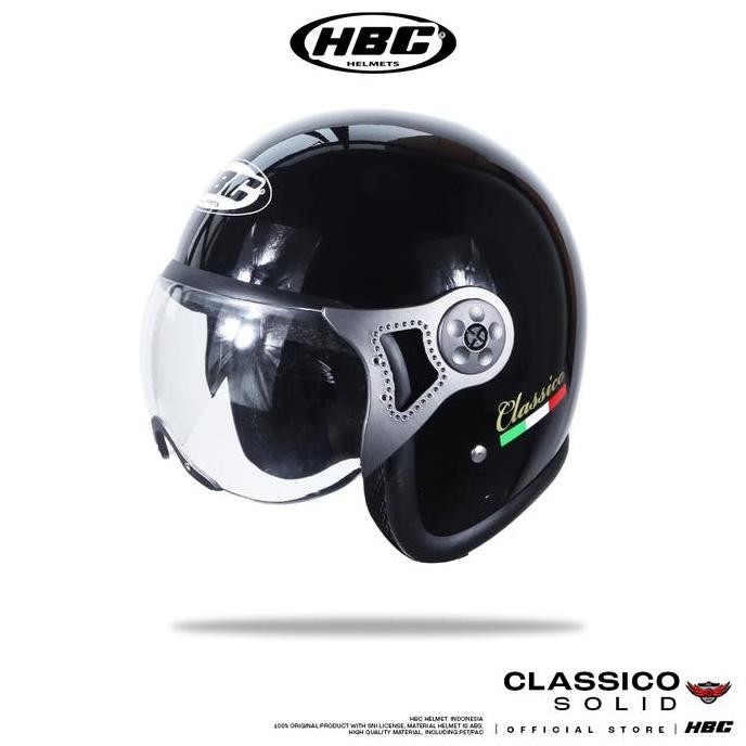 Helm Hbc Classico Solid Helm Half Face Sni