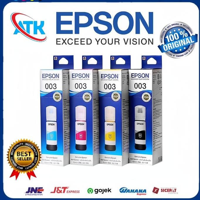 DB84>> Tinta Epson 003 Original -  1 SET l3210 - Hitam Black Printer