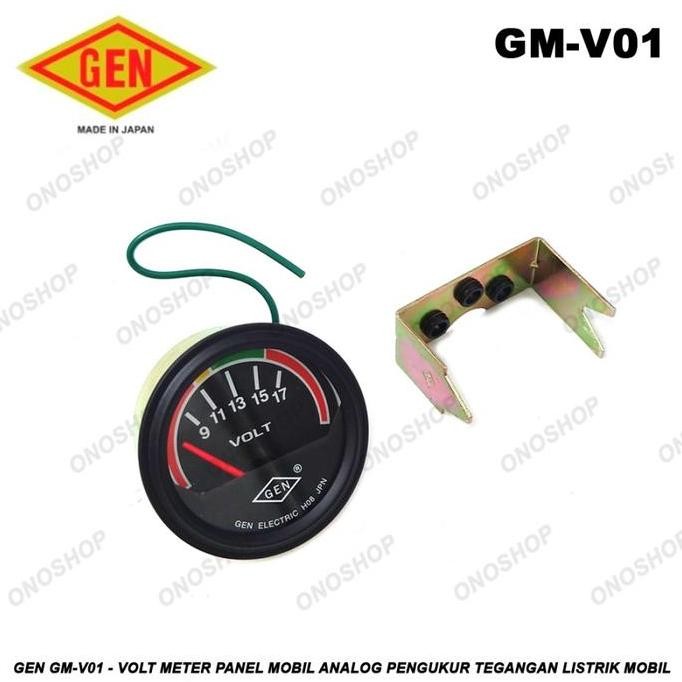Gen GM-V01 - Volt Meter Panel Mobil Analog Pengukur Tegangan Listrik Mobil
