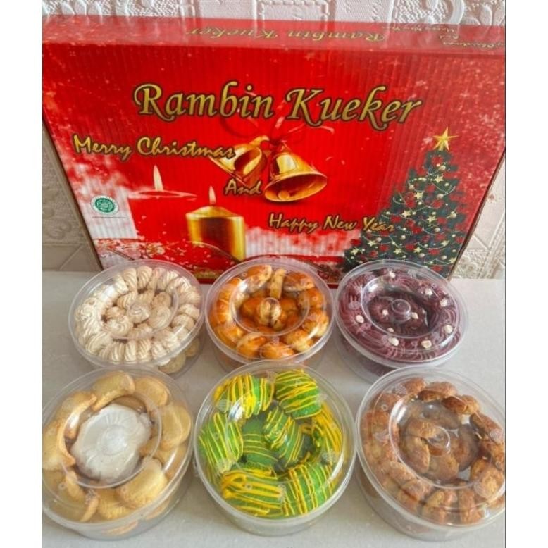 PROMO Paket Kue Hampers Edisi Natal Isi 6 Toples Hampers Natal Aneka Kue Kering Parsel Tahun Baru