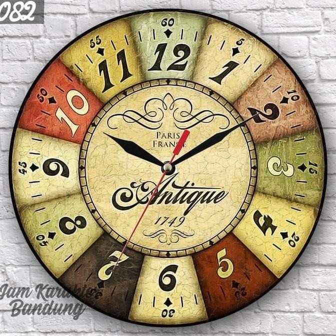 082 Jam Dinding Unik Vintage Paris France Antik