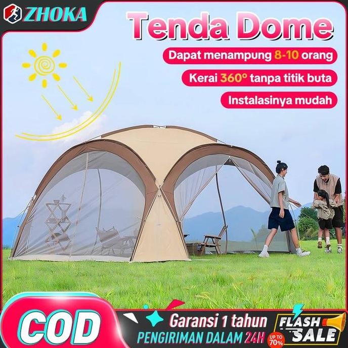 ZHOKA Tenda Dome Camping Dome Tenda otomatis Tenda Kanopi Besar Outdoor Tenda Piknik Tenda Tahan Huj