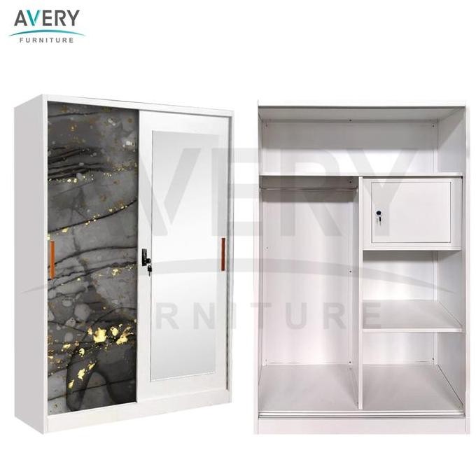 Promo Avery - MM 1200SL Murata - Lemari Pakaian Besi 2 Pintu Sliding Minimalis / Lemar Baju Sliding 