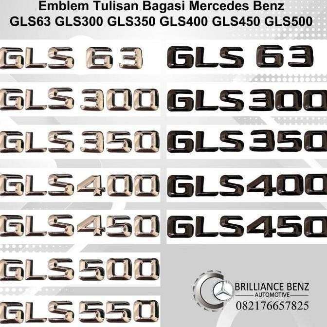 Emblem Tulisan Mercedes Gls63 Gls300 Gls350 Gls400 Gls450 Gls500 Mercy Restock
