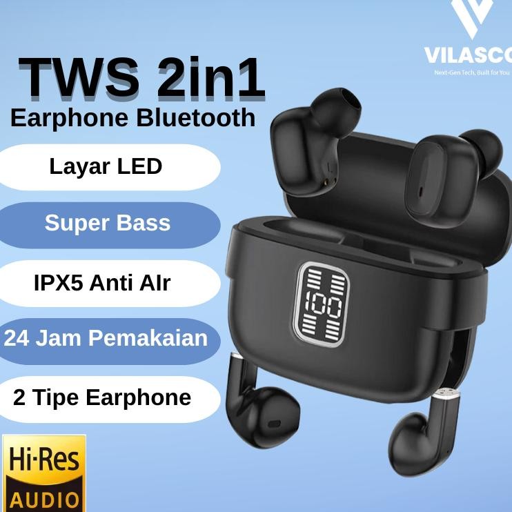 (Terbaru) NEW TWS Earphone J32 Earbud In-Ear Headset Wireless olahraga Stereo Super Bass Noise Cance