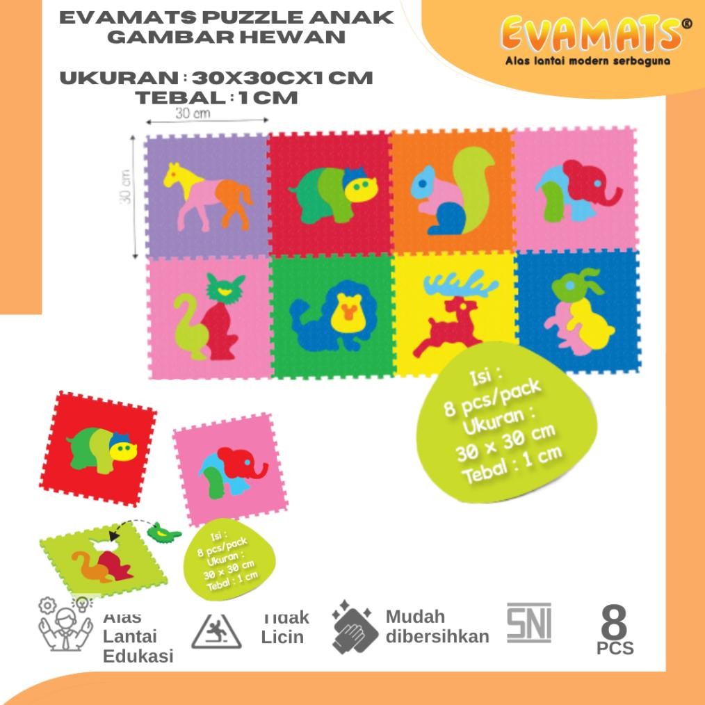 EVAMATS Puzzle Anak Gambar Hewan | Matras Puzzle, Puzzle Lantai, Matras anak, Mainan Edukasi, Mainan