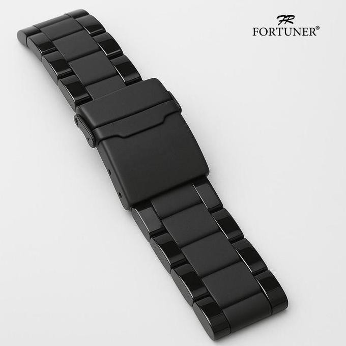 Fortuner Rantai Jam Tangan Stainless Steel Ukuran 22 24 26 mm Panjang 19cm Silver Hitam Tanpa Logo 1