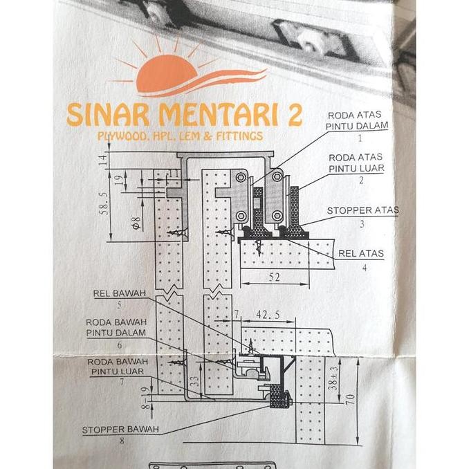 Promo Roda Sliding Lemari Baju Yiming merek Twin 2 Pintu COD