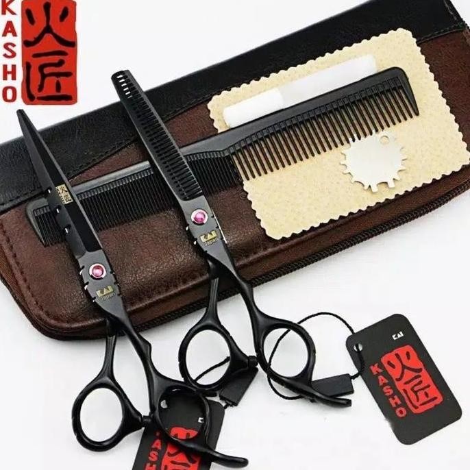 Set Gunting Rambut Kasho Kai Original Jepang / Gunting Sasak / Gunting