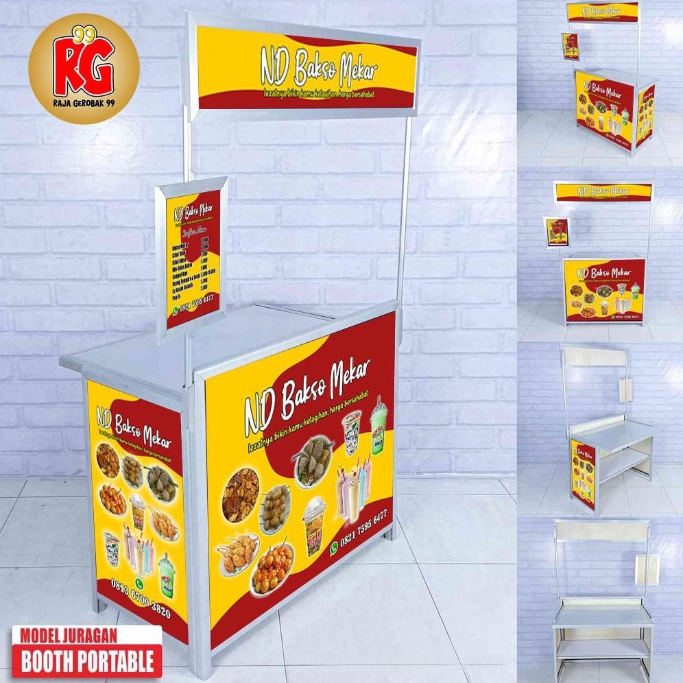 ROULACASE- Booth Portable Meja Lipat Gerobak Lipat Almunium Praktis Murah Raja Gerobak 99 Gresik Sur