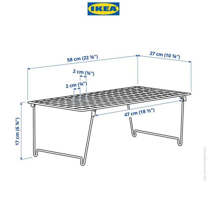 IKEA GREJIG Rak Sepatu Hitam Dapat Dilipat 58x27 cm