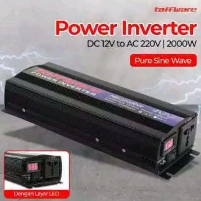 POWER INVERTER TAFFWARE 2000W 2000 W WATT DC 12V TO AC 220V PSW PURE ORIGINAL DAN TERPERCAYA