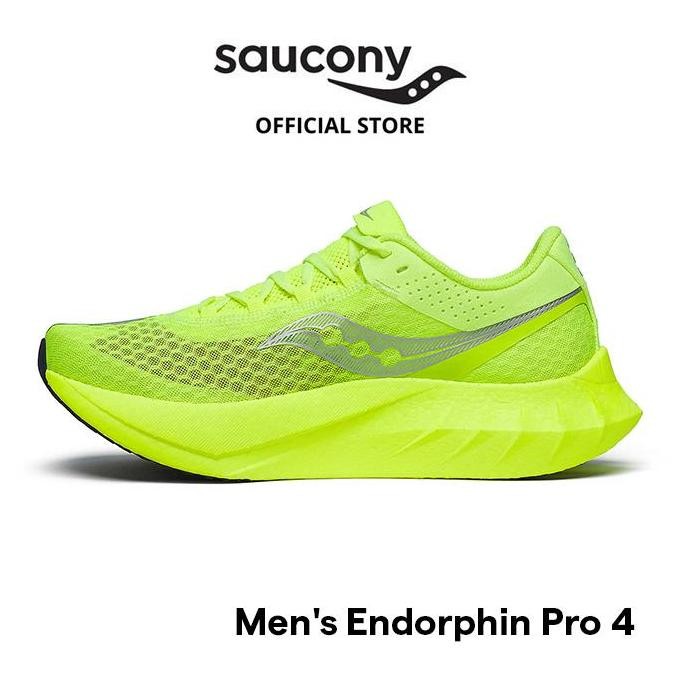 Sepatu Lari Pria SAUCONY Shoes Endorphin Pro 4 Men - Citron / Silver