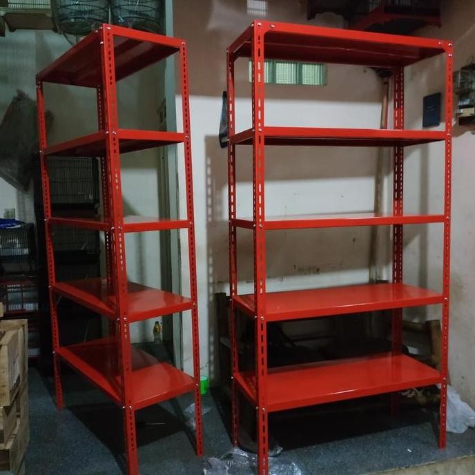 Rak besi siku lubang / rak gudang / rak susun / rak besi bandung