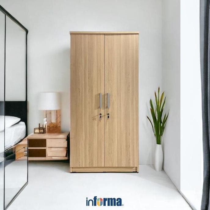 INFORMA RANA LEMARI PAKAIAN 2 PINTU - COKELAT MAPLE