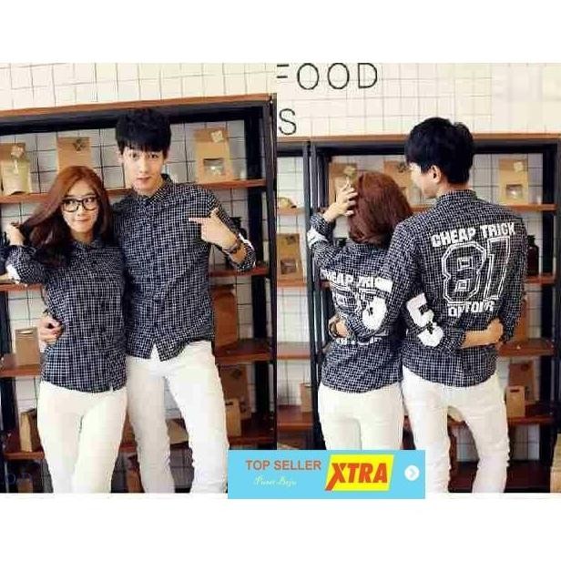 Baju Couple 81 RO Couple Baju katun kotak hitam Kekinian Tiktok shop Fashion Muslim Ramadhan Lebaran