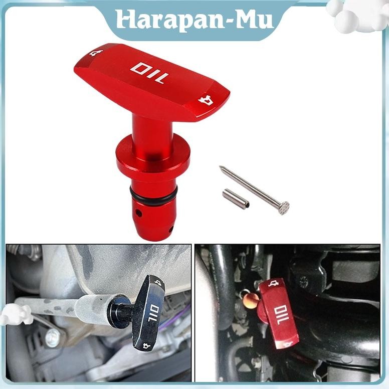 UGNDA Dipstick Oli Mesin Mobil Universal Bahan Aluminum Warna Merah  Dipstick Handle Tarik Oli Mesin