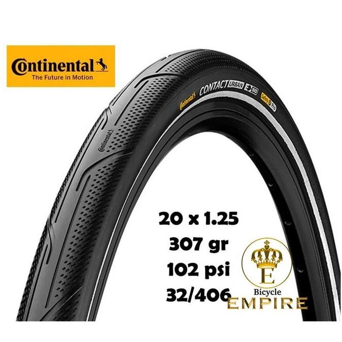 Continental Ban Luar Sepeda Contact Urban 20 X 1.25 20X1.25 20 1.25 32-406 Bicycle Empire Ready