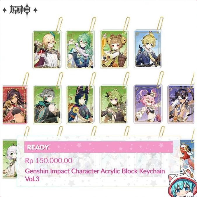Genshin Impact Character Acrylic Block Keychain Volume 3 RESTOCK