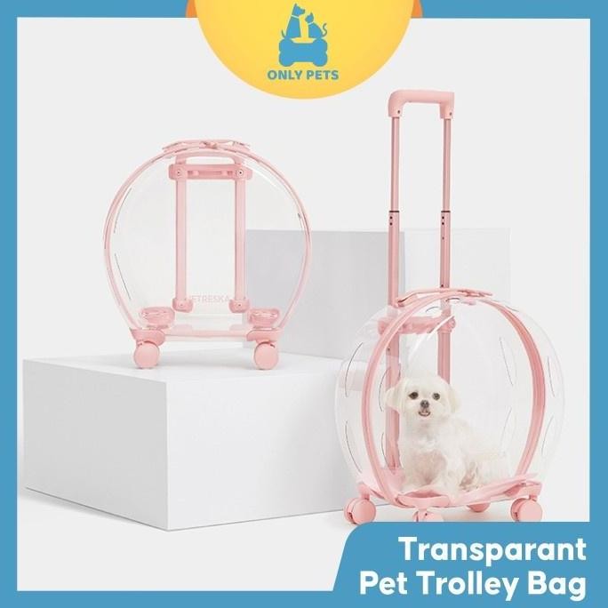 ONLY PETS Tas Koper Dorong Anjing Kucing Transparan Premium 4 roda
