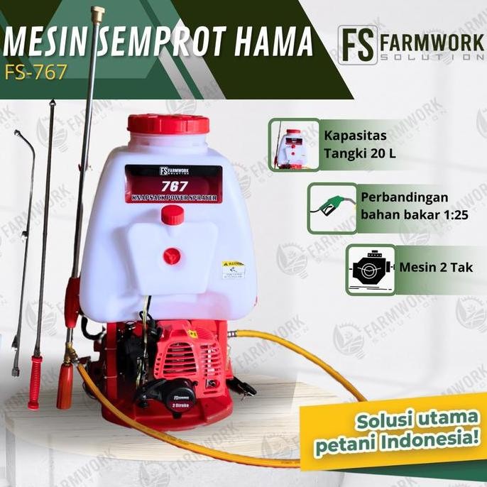 Mesin Semprot Tanaman Hama Power Sprayer Fs767 2 Tak 20 Liter / Knapsack Power Sprayer Fs767 Kualita
