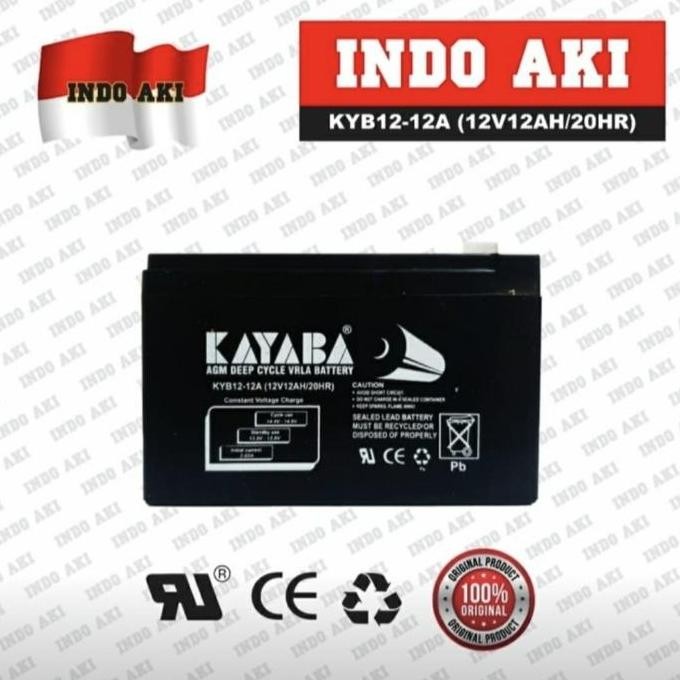 Promo Aki Sepeda Listrik Selis 12v 12ah 12v12ah Kayaba AGM VRLA Battery GEL COD