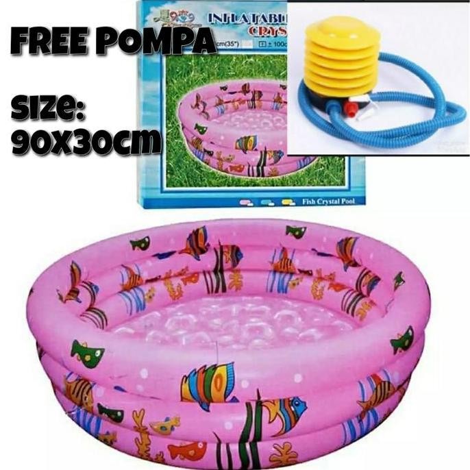 TERBARU - CRYSTAL kolam renang anak CRYSTAL POOL 90cm X 30cm Warna PINK.