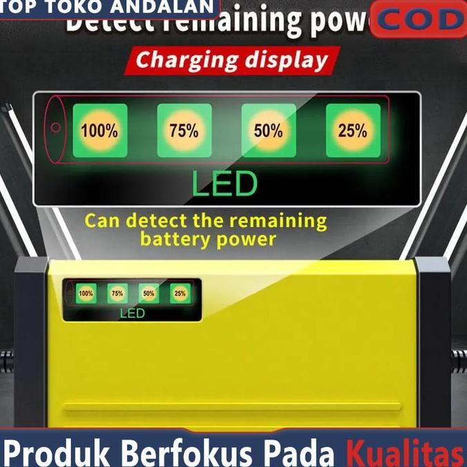 DF272>> Casan Aki Motor Mobil Otomatis 2A-20A 12Volt/24Volt Portable Automatic Charger Batterai Accu