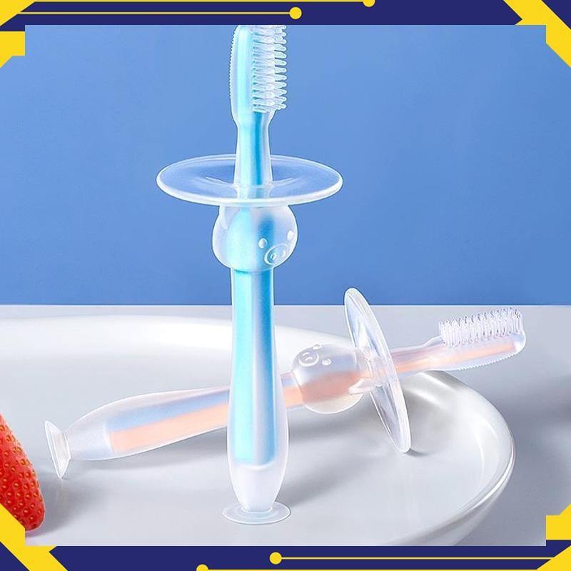 Termurah Teether Sikat Gigi Silikon Training Dengan Pelindung Anti Sedak Untuk Bayii/ C58